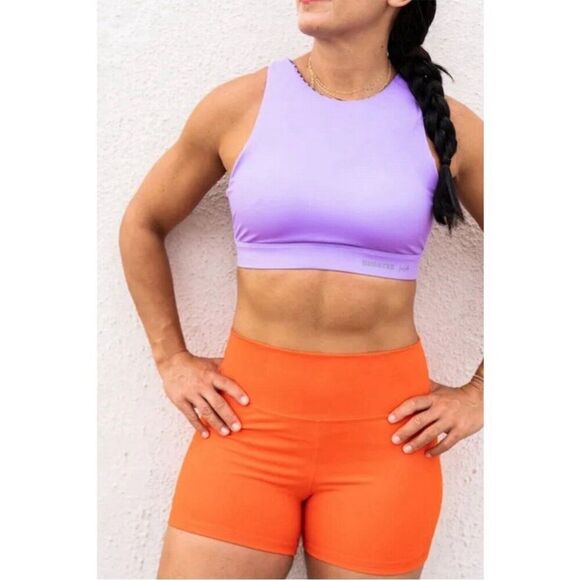 CHESTEE Barbella Ella Lilac Reversible Sports Bra M Chest Pad Removable Cup Pads - Picture 3 of 12
